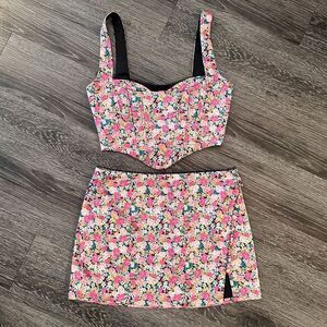 For Love and Lemons Gladiola Corset Top and Skirt Set